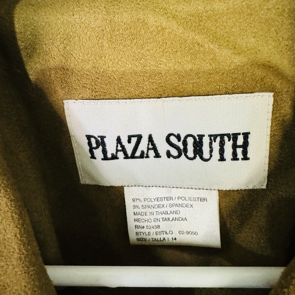 Plaza South Women's Blazer Jacket Shoulder Pads Size 14 Brown NWT - Picture 3 of 6